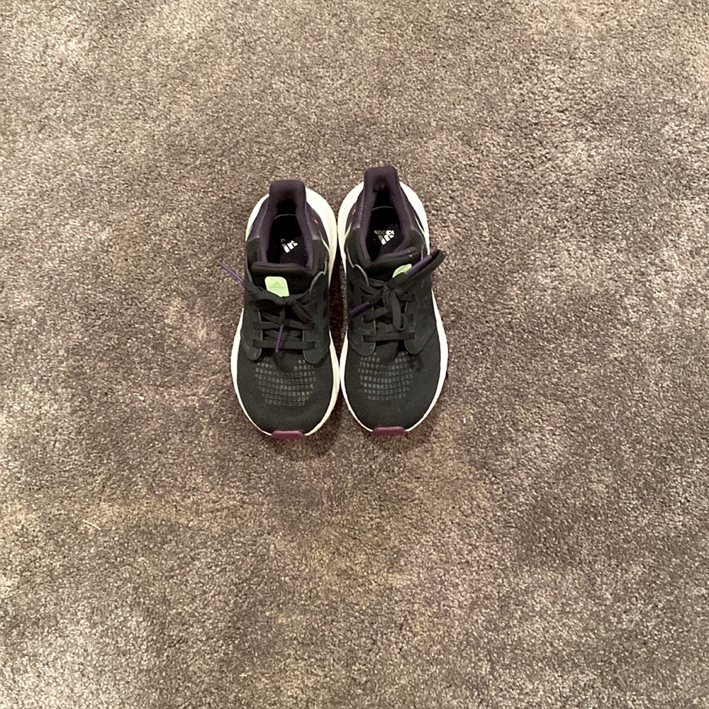 Adidas neon shoes, size 3, color black.